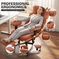 thumbnail image 4 of COOLHUT Big and Tall Office Chair 500lbs, Heavy Duty Ergonomic Office Desk Chair with Deluxe Embossing PU Leather with Footrest, Executive Gaming Chair with Lumbar Support, Brown, 4 of 8