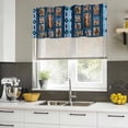 thumbnail image 5 of 2 Pack Valances for Windows, Desert Camels Window Valances for Living Room/Bedroom/Bathroom, Wildlife Brown Animals Blue Geometric Light Filtering Kitchen Curtain Valance 42"W x12" L, 5 of 9