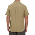 thumbnail image 3 of INSPIRE CHIC Men's Fishing Shirt Summer Short Sleeve Solid Hiking Cargo Shirts M Khaki, 3 of 5