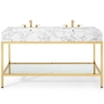 thumbnail image 5 of Modway Kingsley 60" Modern Artificial Marble Bathroom Vanity in White/Gold, 5 of 10