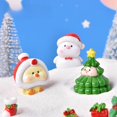 thumbnail image 4 of Dibujos animados de animales de Navidad, cerdo, muñeco de nieve, árbol de Navidad, adorable pato, micro paisaje, adornos de nieve para árbol de Navidad, accesorios de bola de cristal, 4 of 6