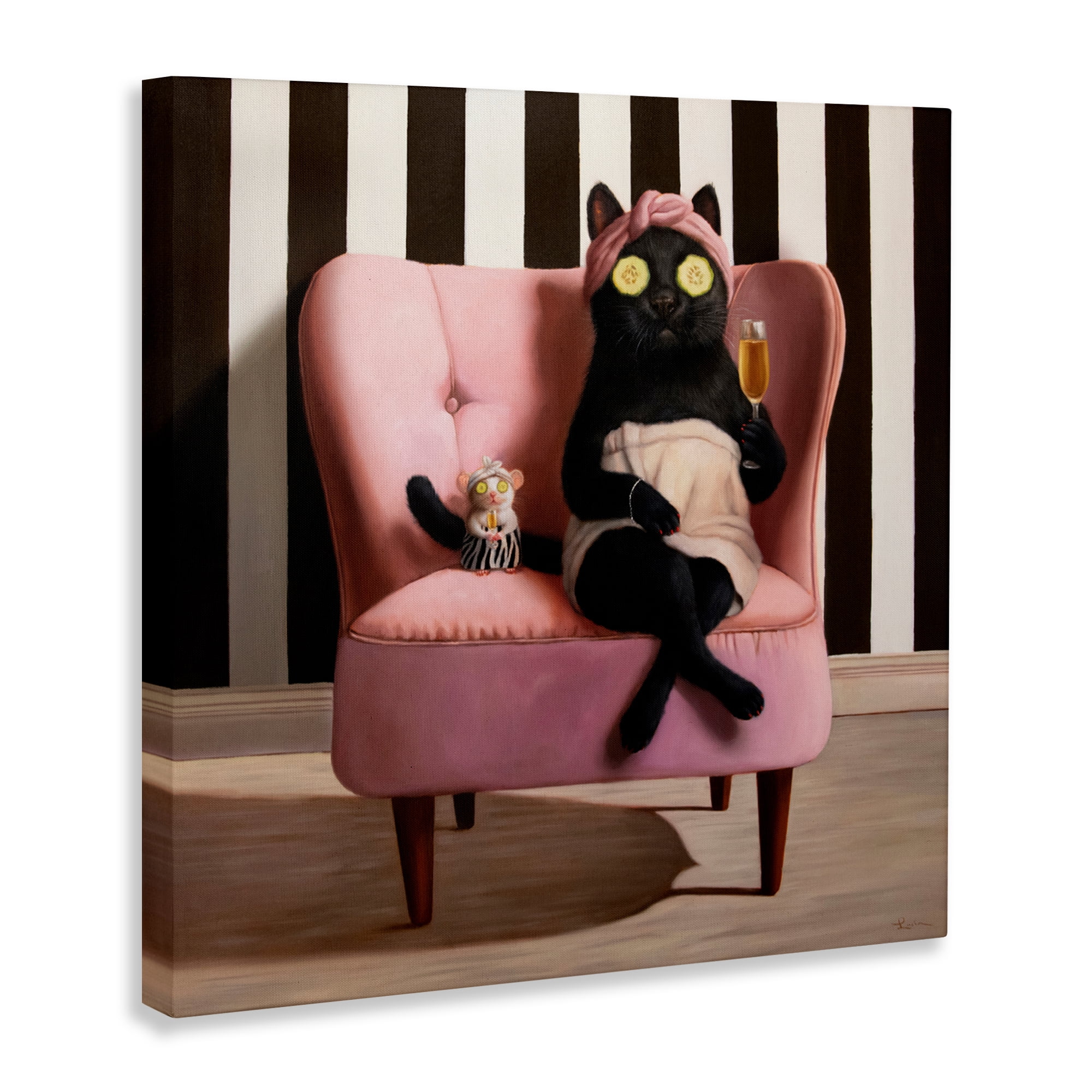 Stupell Industries Pamper Party Cat Canvas Wall Art, design by Lucia Heffernan
