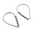 thumbnail image 3 of Sterling Silver 14mm 19 GA Upside Down Hypoallergenic Lightweight Wire Drop Threader Huggie Hoop Earrings for Women with 5 Beads, 3 of 9