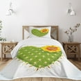 thumbnail image 3 of Ambesonne Cactus Quilted Bedspread Set 2 Pcs, Thorny Opuntia Heart, Twin Size, Green Yellow Orange, 3 of 6