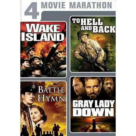 4 Movie Marathon: Classic War Collection: Wake Island / To Hell and Back / Battle Hymn / Gray Lady Down (DVD, 2011)