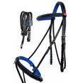 thumbnail image 2 of Horse English Padded Leather COB Riding Raised Adjustable Flash Bridle Reins 803127RBC, 2 of 5