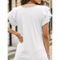 thumbnail image 3 of Weardear Womens Tops Casual Summer Ruffle Sleeve V Neck T-Shirts Loose Tunic Tops, S-XXL, 3 of 6