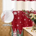thumbnail image 2 of No Hook Shower Curtain with Built-in Rings - Red Snowman Christmas Washable Waterproof Fabric Bathroom Curtains for Hotel,Rentals, Stall 36 X 72 Inch , White Snowflake Xmas Tree, 2 of 9