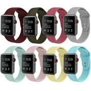 Solid Silicone Sport Replacement Band for Apple Watch Series 1, 2, 3, 4, & 5