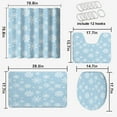 thumbnail image 2 of Christmas Shower Curtain Sets with Rugs 4 Piece Xmas Snowflake Blue Merry Christmas Waterproof Fabric Cloth Bath Curtain, Non-Slip Bathroom Rugs Bath Mats, 72x72 Inch, 2 of 4