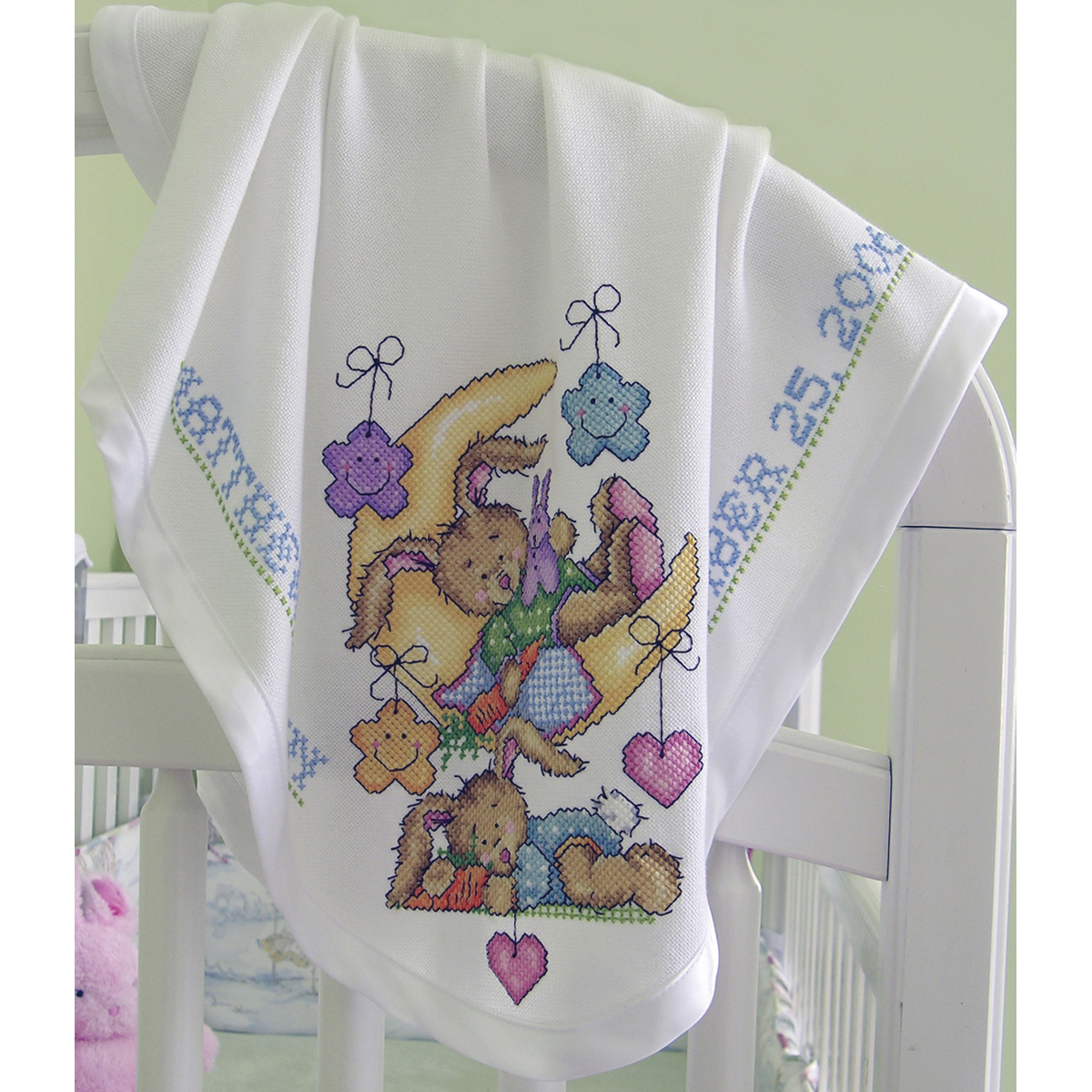 DMC Charles Craft Infant Receiving Blanket, 18 Count