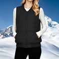 thumbnail image 4 of DailyTrove Women Ribbed Baseball‑Collar Horizontal‑Quilted Sleeveless Vest, Casual Layering Gilet, 4 of 9