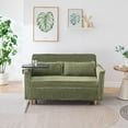 thumbnail image 3 of 54"W Convertible Sleeper Sofa Bed,3-In-1 Corduroy Pull Out Couch Bed,Futon Loveseat Sleeper Couch with Adjustable Backrest and USB Ports & Side Table,Recliner for Living Room,Office,Small Space,Green, 3 of 8