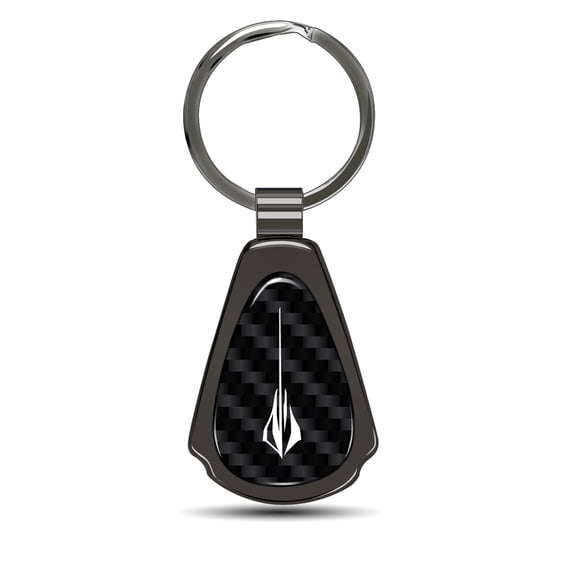 iPick Image for Chevrolet Corvette C8 Stingray Real Black Carbon Fiber Gunmetal Black Teardrop Key Chain, Official Licensed