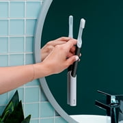 Quip Sonic Adult Electric Toothbrush Soft Bristles Built-in Timer + Travel Case, Sage Green