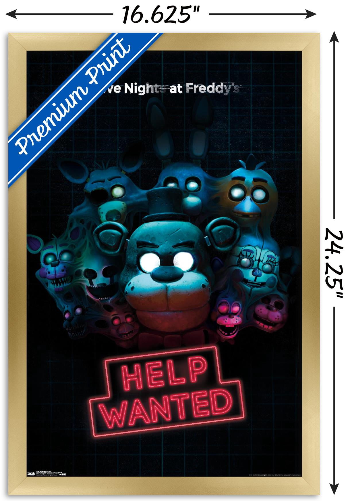 Five Nights at Freddy's - Help Wanted Wall Poster, 14.725" x 22.375", Framed
