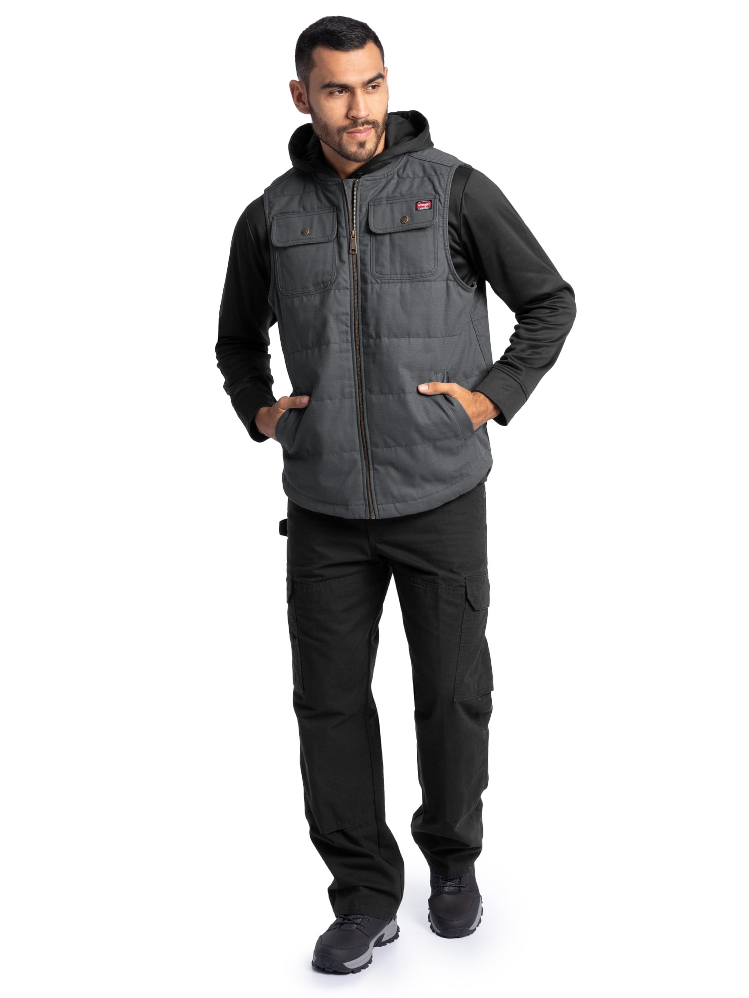 Wrangler Workwear Men's Quilted Duck Work Vest, Size Small to 3XL (Men's and Big Men's)