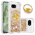 thumbnail image 1 of Funda para Google Pixel 8A 5G con Brillo Líquido Flotante, Purpurina, Parachoques y Anillo Giratorio Soporte, 1 of 5