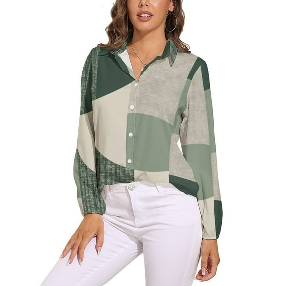 Sage Green Long Sleeve Blouse Woman Streetwear Casual Shirts Summer Oversize Woman Streetwear Clothing Birthday Present