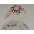 thumbnail image 2 of LBG 10k White Gold Natural Opal & Pink Tourmaline Womens Vintage Daisy Ring - Size 9.75, 2 of 6