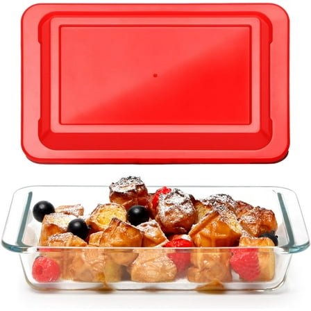 1.1 QT Glass Baking Dish With Lid for Oven, Glass Pan for Cooking Rectangular Bakeware Set, Glass Casserole Dish Set