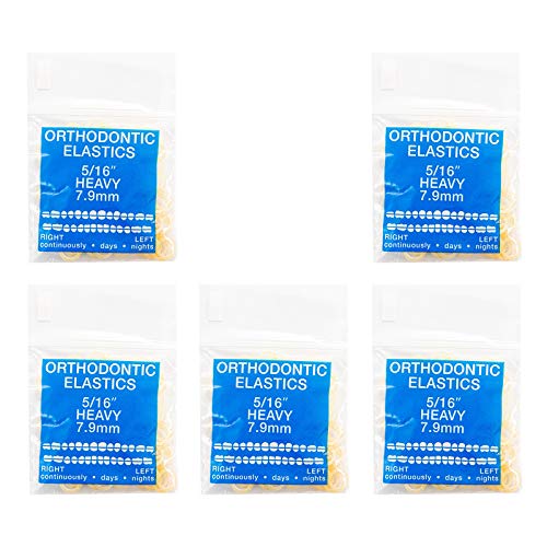 JMU Orthodontic Elastics 5/16 Inch Heavy 6.5oz 500 pack Intraoral