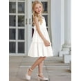 thumbnail image 6 of Arshiner Girl Dresses Tie Back Ruffle White Casual Teen Summer Sundress with Pockets A-Line Wedding Princess Dress Kids Girls Dresses Size 8, 6 of 6