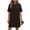 A-Coffee, variant on 2026 Summer Dress for Women Plus Size Fashion Casual Solid Short Sleeve Round Neck Bandage Mini Dress with Pockets
