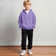 thumbnail image 5 of OGLCCG Hoodies for Boys Size 5-6,Boys Waffle Pullover Hoodie Kids Long Sleeve Half Zip Hooded Sweatshirts with Pocket,Purple, 5 of 5