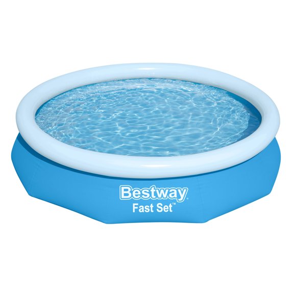 Bestway Fast Set 10’ x 26” Round Inflatable Outdoor Ring Top Swimming Pool, Pool Only