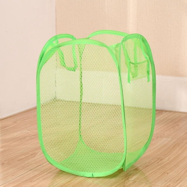 Cesto de malla para ropa sucia desplegable con asas resistentes - Cestas de ropa plegables portátiles para dormitorio, baño y viajes