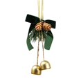 thumbnail image 2 of Gold Bells with Bow Christmas Ornamentt with Green Bows & Bells, Pinecones, 30x9cm Hanging Decor for Tree and Holiday Displays, Festive Hanging Pendant, 2 of 5