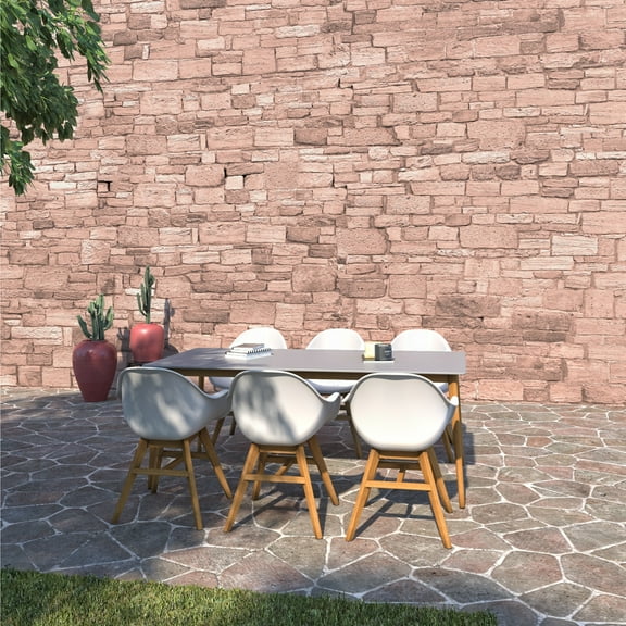 Amazonia Berna 7-Piece Patio Rectangular Dining Table Set, Eucalyptus Wood, Ideal for Outdoors and Indoors