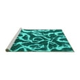 thumbnail image 2 of Ahgly Company Machine Washable Indoor Round Abstract Turquoise Blue Modern Area Rugs, 7' Round, 2 of 4