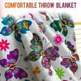 thumbnail image 3 of Yibo Butterfly Blanket Flannel Soft and Comfortable Anti-static Bed Sofa Blanket, 3 of 5
