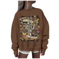 thumbnail image 1 of Wyzesi Sweatshirts Noirs pour Filles Zip Mode Décontractée Manches Longues Col Rond Sweatshirts Imprimés Pull Sans Capuche Sweatshirts Topover Sweatshirts Gilet Sweatshirts Noirs Roses pour Femmes, 1 of 4
