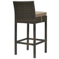 thumbnail image 3 of Modway Conduit 30" Rattan & Aluminum Patio Bar Stool in Brown/Mocha, 3 of 3
