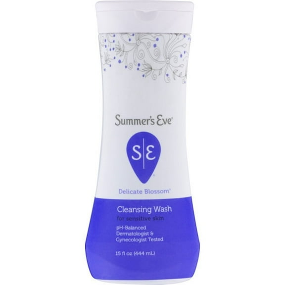 Summer's Eve Delicate Blossom Feminine Wash For Sensitive Skin Cleanser Women, 15 Ounce