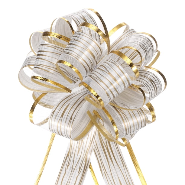 Uxcell 5Pcs 6 pulgadas grandes lazos de regalo de organza cintas lazos blancos