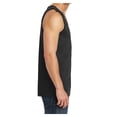 thumbnail image 3 of Mens Solid Cotton Tank Top Sleeveless Tee Shirt for Sports, Gym, Fitness, Beach Jet Black 2X-Large, 3 of 5