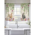 thumbnail image 5 of Easter Rabbits Sheer Curtains 45 Inch Length 2 Panels for Living Room, Cute Bunny Eggs Flowers Botanical Spring Beige Voile Kitchen Curtain Set, Luxury Privacy Drapes Window Treatment for Bedroom, 5 of 7