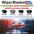 thumbnail image 2 of 2021 Volkswagen Arteon Beam Wiper Blades Wipers w/2yr Warranty (Set of 2) (WiperBladesUSA), 2 of 5