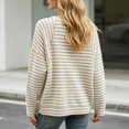thumbnail image 4 of Womens T Shirts Loose Versatile Long Sleeve Crew Neck Striped Print Top Everyday Wear Womens Tees L, 4 of 5