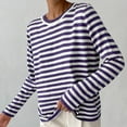 thumbnail image 2 of hotojiny Sweaters for Women Lightweight Striped Knit Pullover Tops Long Sleeve Shirts Crewneck Fashion Clothing Fall Outfits, 2 of 4