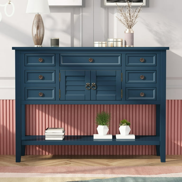 Console table with storage drawers btmway 45 inch rustic wood hallway foyer living room entryway table deals