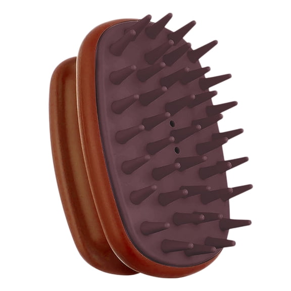 Scalp Massager,Shampoo Brush,Soft Silicone Bristles Brush,Wet and Dry Manual Scalp Care Head Scrubber Hair Washing,for Hair Growth,Dandruff Removal, for All Hair Types,1.57x3.54 inch(Coffee)