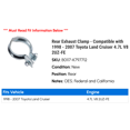 thumbnail image 2 of Rear Exhaust Clamp - Compatible with 1998 - 2007 Toyota Land Cruiser 4.7L V8 2UZ-FE 1999 2000 2001 2002 2003 2004 2005 2006, 2 of 2