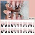 thumbnail image 2 of 24 Piece French Pattern False Nails Set with Jelly Glue for Effortless Style, 2 of 6