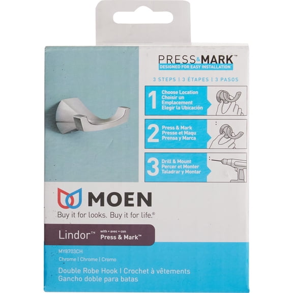Moen Lindor Double Robe Hook Chrome