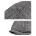 thumbnail image 5 of Acrylic Fiber Newsboy Cap For Men Classic Vintage Cabbie Hat Elastic Flat Beret Cap, 5 of 5